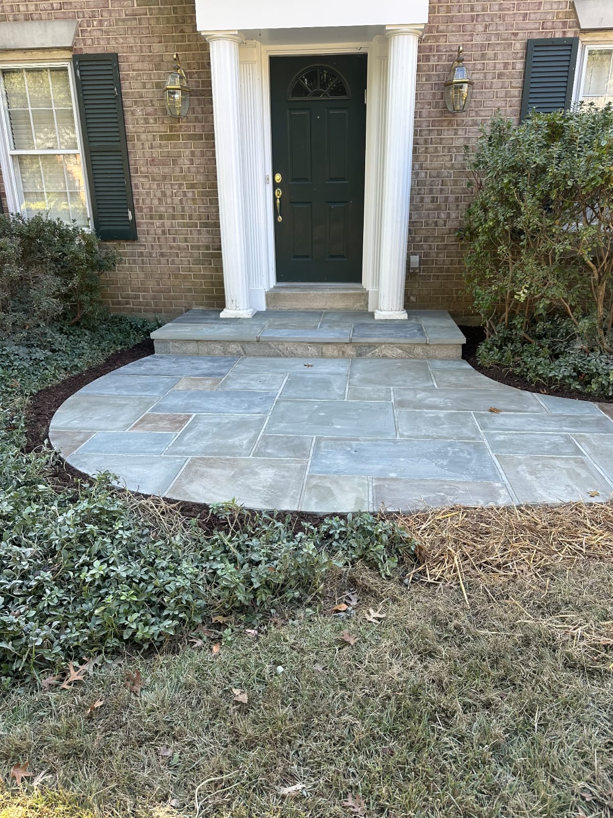 Flagstone front entry walkway and steps